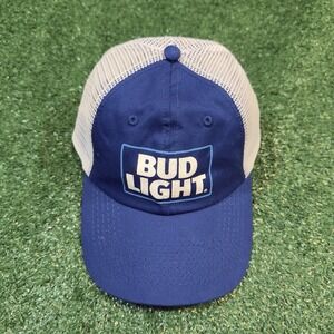 Bud Light SnapBack Mesh Trucker Hat Blue White New‎ With Tags 2020 H3 Headwear